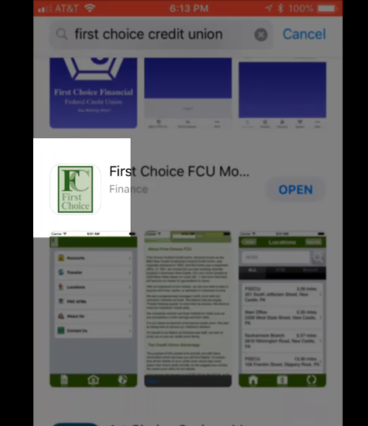 First Choice FCU Mobile App for Online Banking