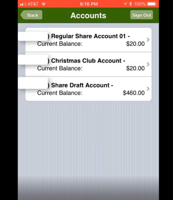 First Choice Mobile App Accounts and Balances
